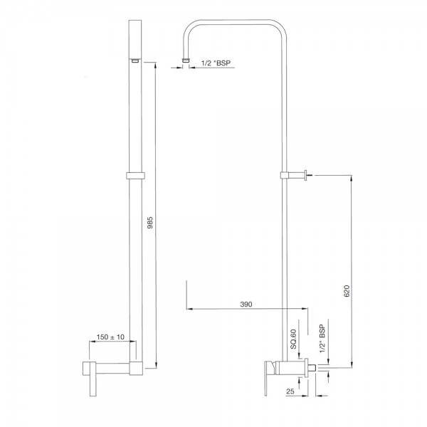 LEB-ABR-45159 Смеситель для ванны и душа Artize Le Blanc Античная бронза  - Вид №1