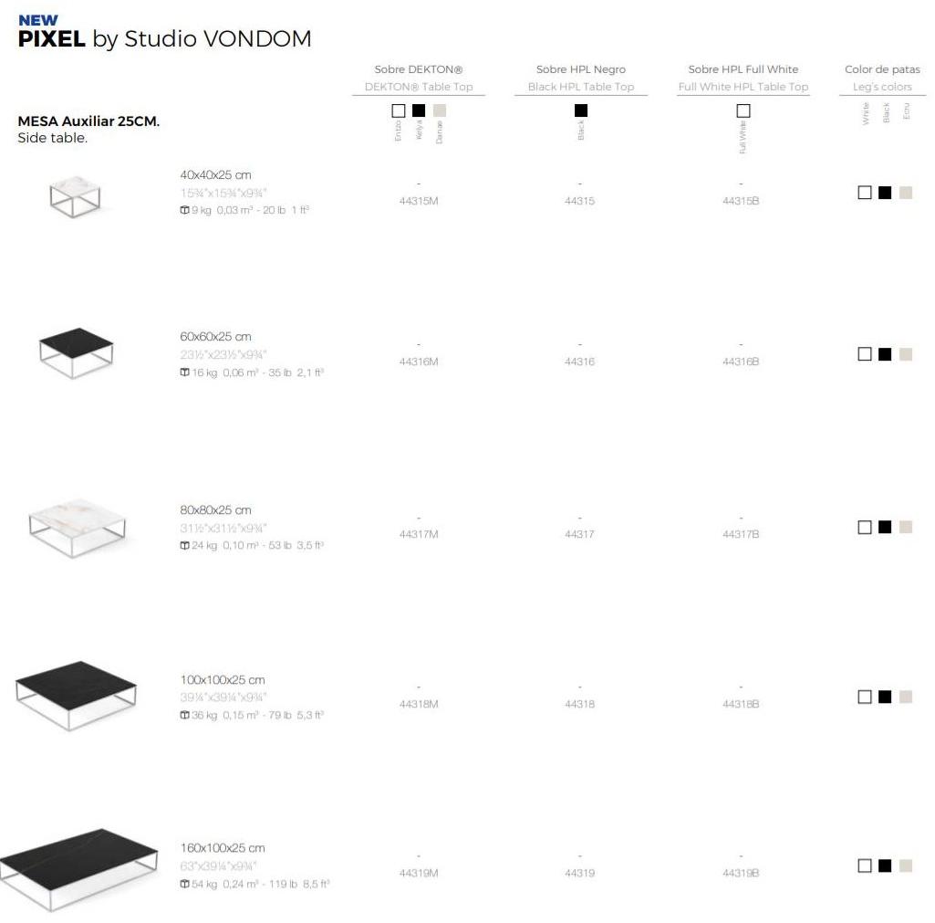 VONDOM Садовый столик низкий прямоугольный Pixel sun-id-1409201 - Вид №2