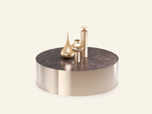 Круглый журнальный столик с кварцевым верхом