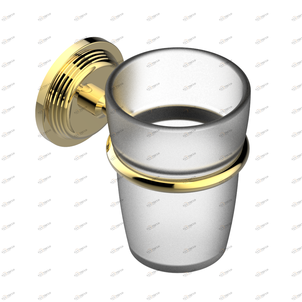 U9G-536 Стакан настенный для зубных щёток Thg-paris West coast с ручками-крестиками с белым ониксом Золото U9G-536 CAT.F