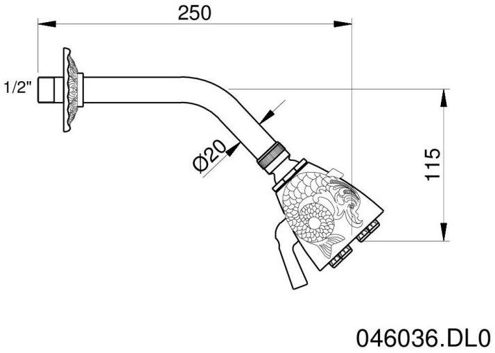 Bronces Mestre Золотая настенная лейка для душа с кронштейном Shower system 046036.dl0.00 - Вид №1