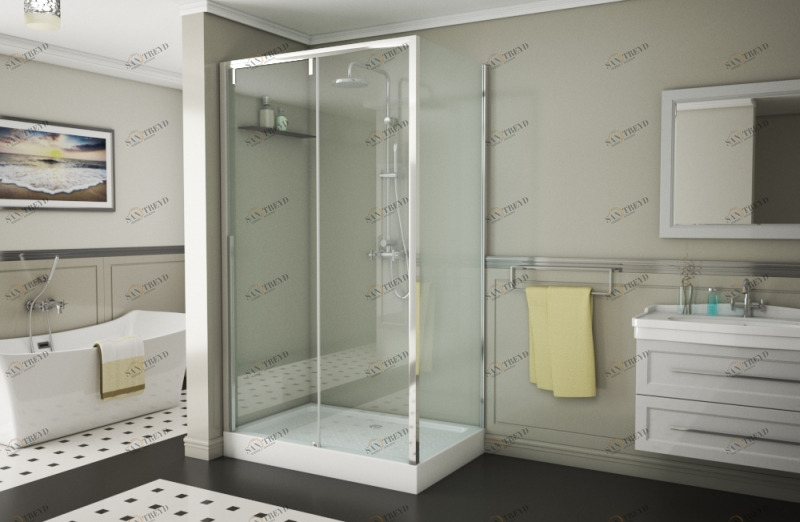 Душевое ограждение с одной раздвижной дверью SLIM LINE BS120.3104A bravat 