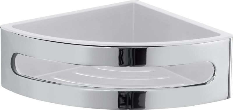 A680(23) Gedy, решётка угловая 1-уров. c вынимающимся термопластиковым вкладышем, цвет хром - белый пластик 