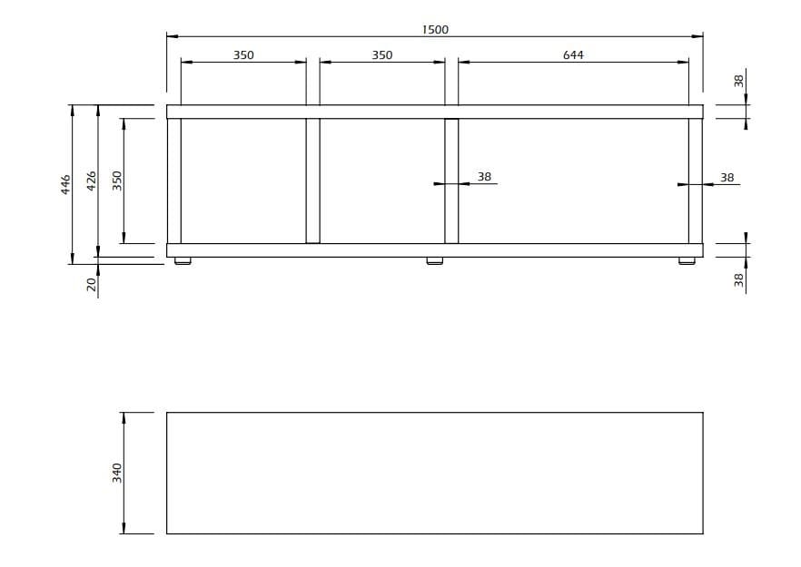 Секционный низкий ТВ-шкаф TemaHome ARCH-00002484 - Вид №6