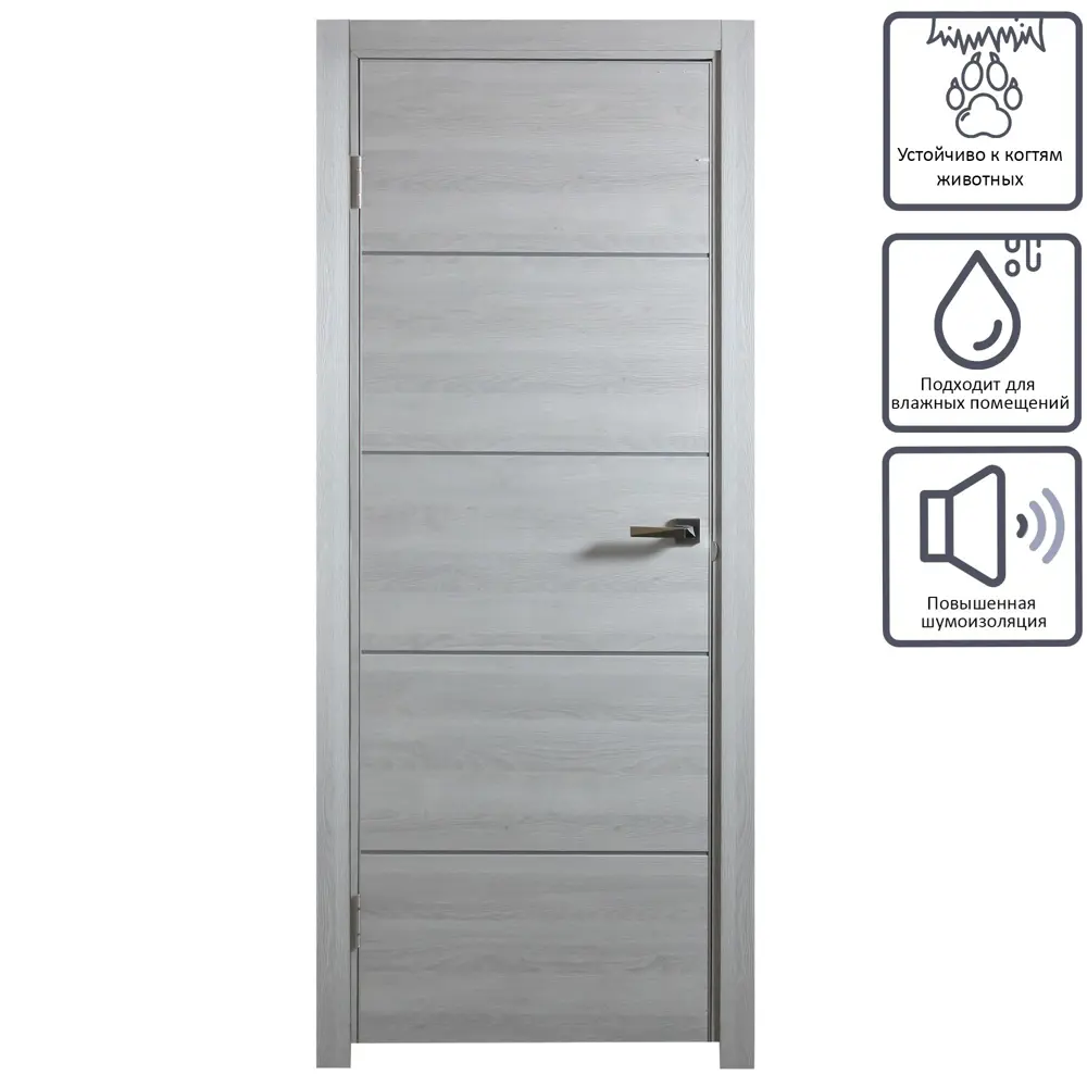 Дверь межкомнатная глухая Artens Нолан 90X200 см цвет дуб бьянко STLM-2211498