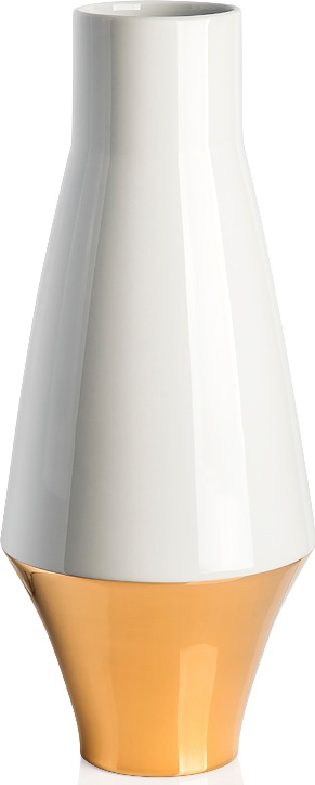 10607388 Haviland Ваза 46см "Графика" (белая с золотом) п/к Фарфор 