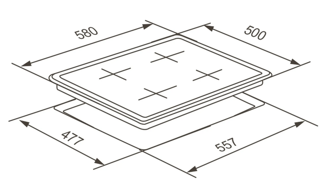 9168783 Газовая варочная поверхность Meferi MGH604IX LIGHT STDN-0139238 - Вид №14