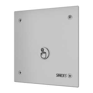 21022 Устройство смыва с пьезо кнопкой для писсуара, с антивандальной крышкой, с монтажной коробкой, 24 В пост. SANELA