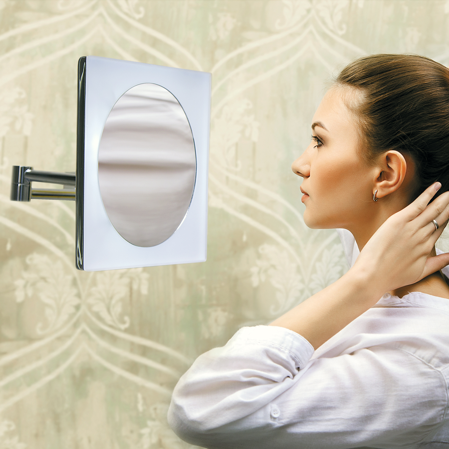 K-1008 Зеркало с LED-подсветкой, 3-х кратным увеличением WasserKRAFT 