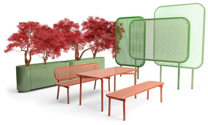 VESTRE Прямоугольный стол для общественных мест из оцинкованной стали Pop sun-id-1512266 - Вид №3