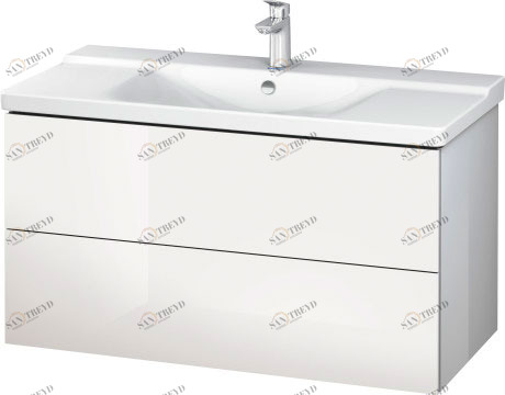 LC625002222 Тумбочка подвесная L-Cube #LC6250 1020 x 481 мм Белый глянцевый декор Duravit