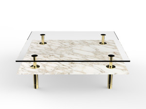 Квадратный мраморный журнальный столик
