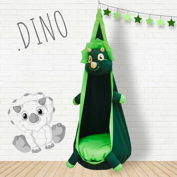 Подвесное кресло-кокон "Динозаврик" ПОКАЧАЙКА  00-3831139 Зеленый Santreyd  - Вид №1