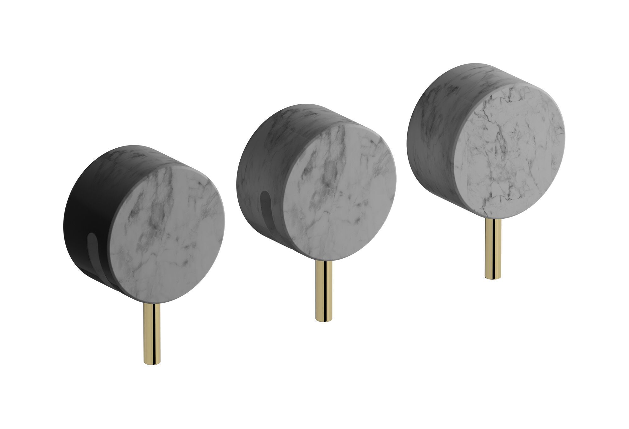 Мраморный встраиваемый смеситель для душа с 3 отверстиями и переключателем IB мрамор + мрамор Elle ARCH-00101159 - Вид №6