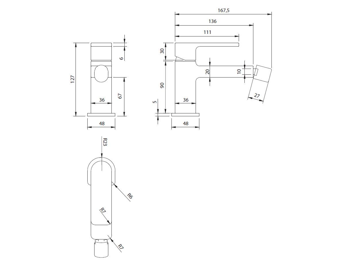 Смеситель для биде OMNIRES Baretti ARCH-00085390 - Вид №2