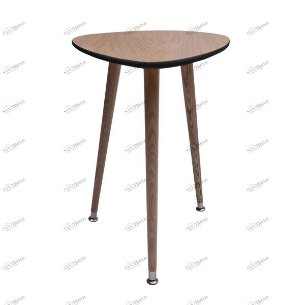 Кофейный столик с деревянными ножками и черным кантом "Капля" WOODI  00-3966511 Беленый дуб;бежевый;черный 