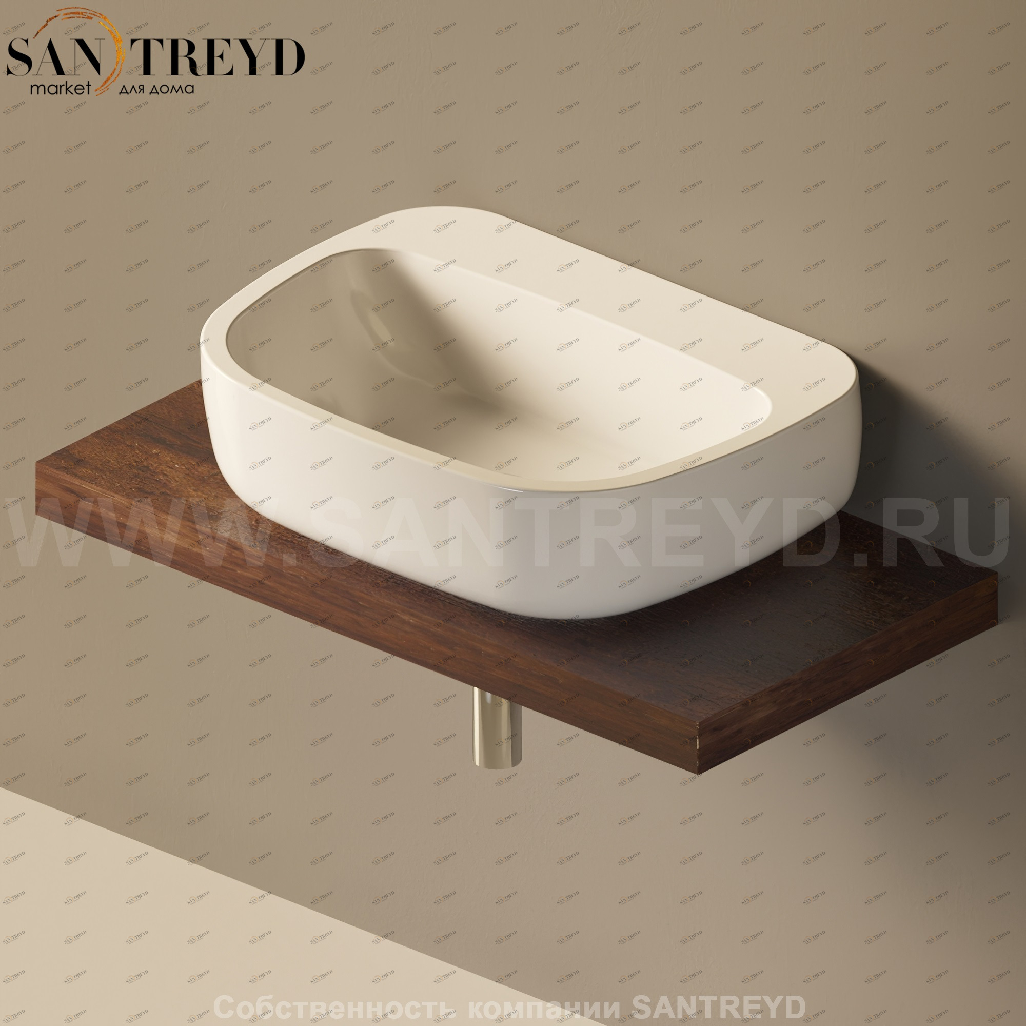 Flaminia SOLID Столешница от 90 до 200 см темное дерево SLMN64.WR Ceramica Flaminia SLMN64WR