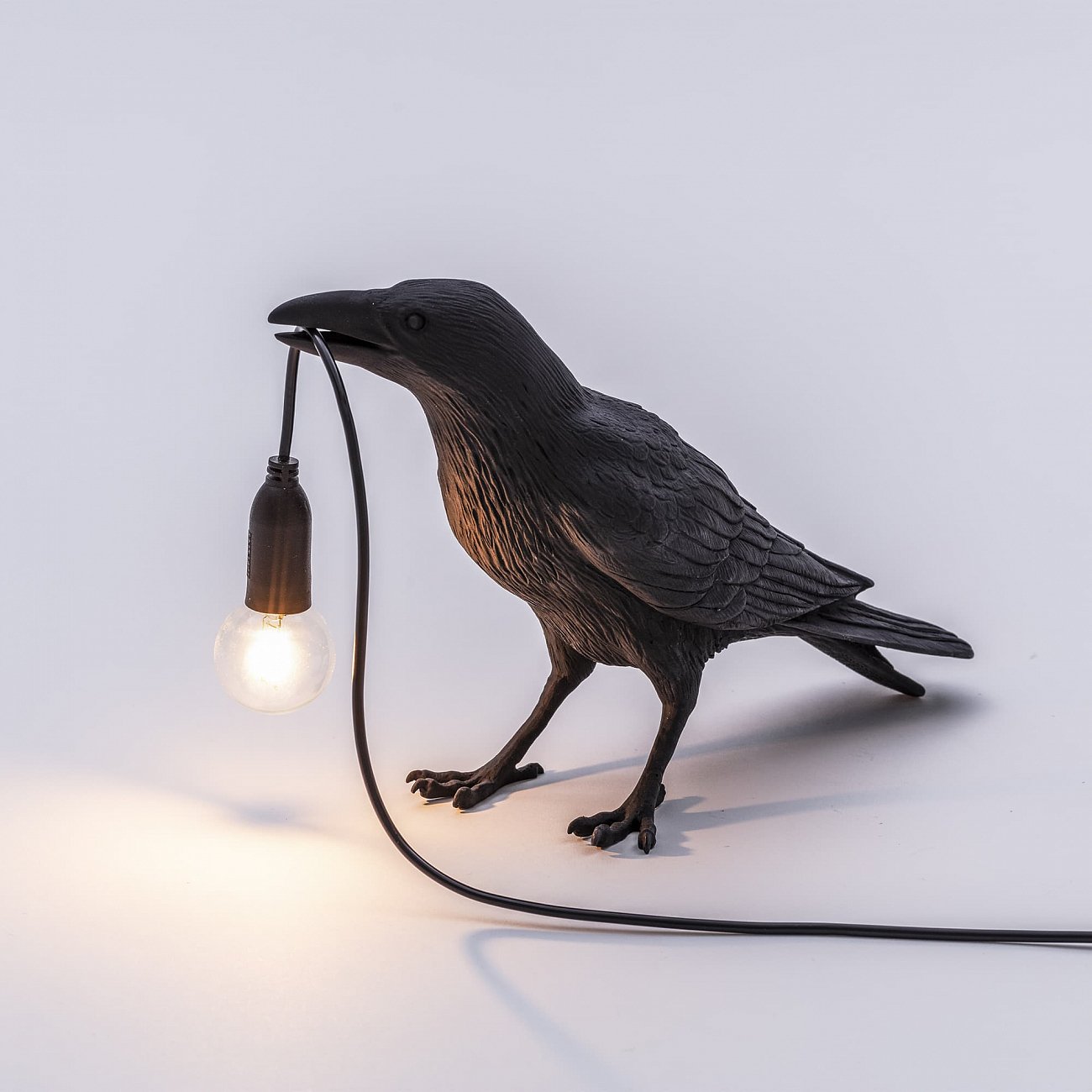 Настольная лампа черная 10,5х33,5 см Bird Black Waiting 14735 SELETTI С ПТИЧКОЙ 00-3882455 Черный  - Вид №3