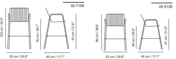 iSimar Садовый стул из стали со спинкой Niza 7199 / 9139 - Вид №1