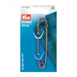 071602 Булавки английские для килта 76 мм латунь на картоне 1 шт под состаренную латунь PRYM