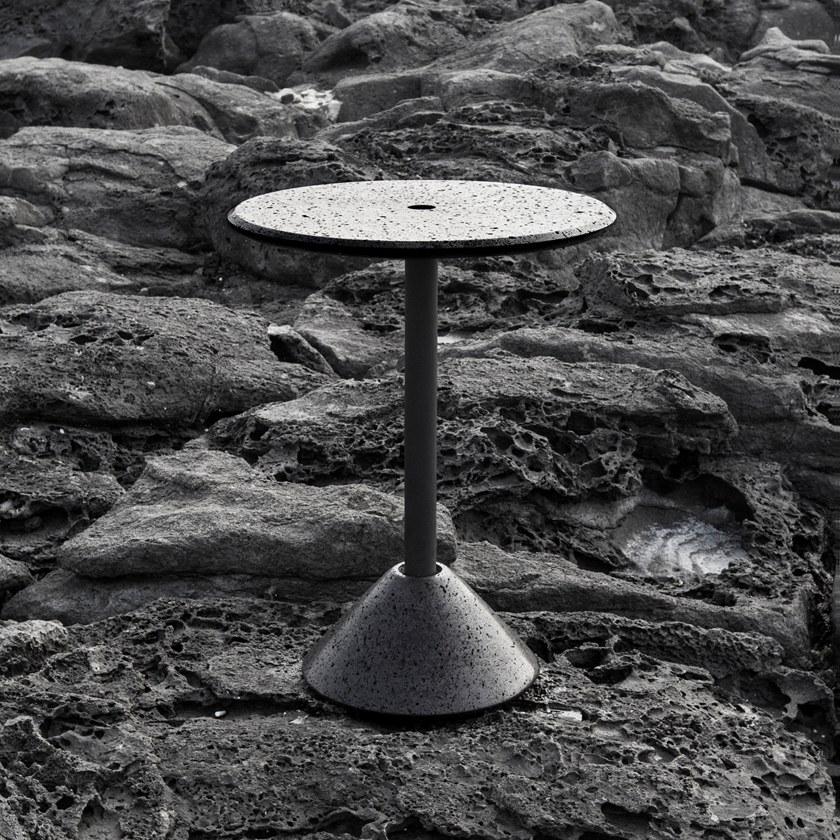 BUZAO Круглый высокий стол из лавового камня  B21113  - Вид №3