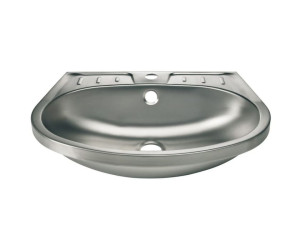 Одинарный овальный умывальник из нержавеющей стали