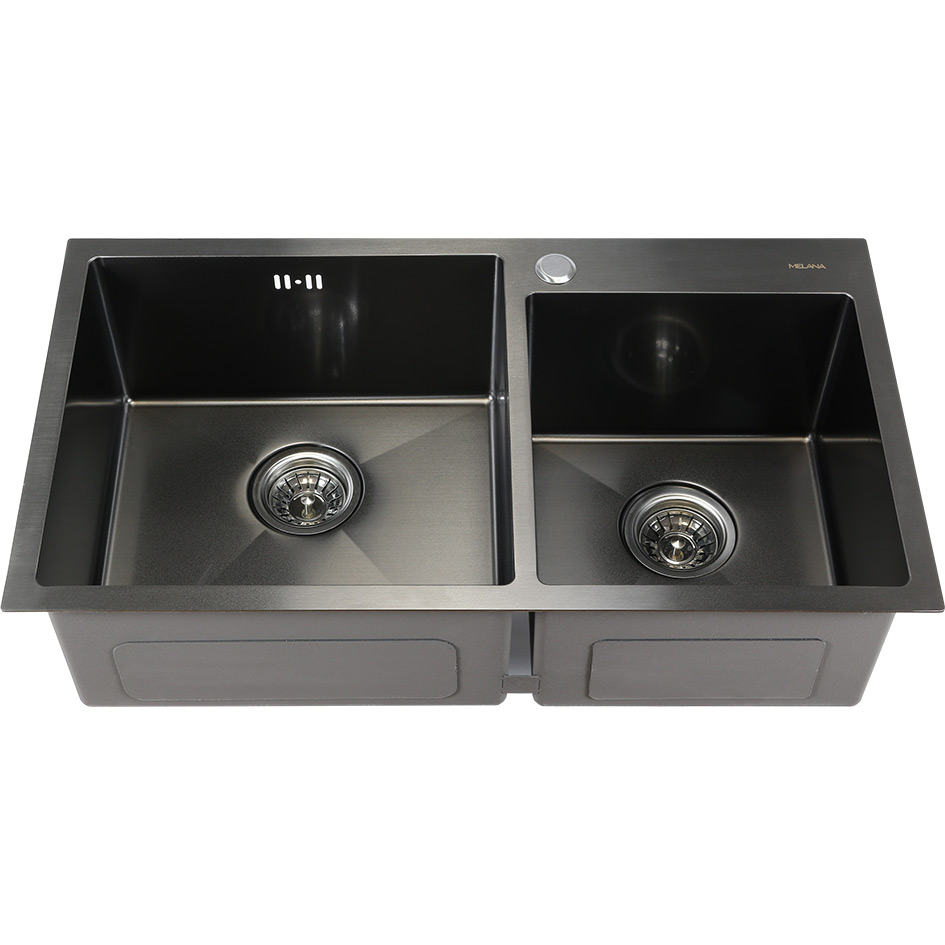 Мойка S7843HB MELANA ProfLine 3,0/220 ГРАФИТ 2-я чаша, врезная прямоугольная S7843HB S7843HB графит