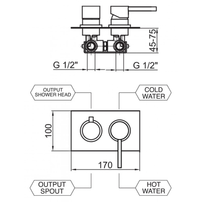 EL860101015 Смеситель для ванны с душем Webert Elio - Вид №1