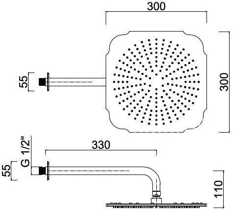 Rubinetteria Giulini Настенная лейка душа с держателем Pragamix - pragamix crystal F1716 - Вид №1