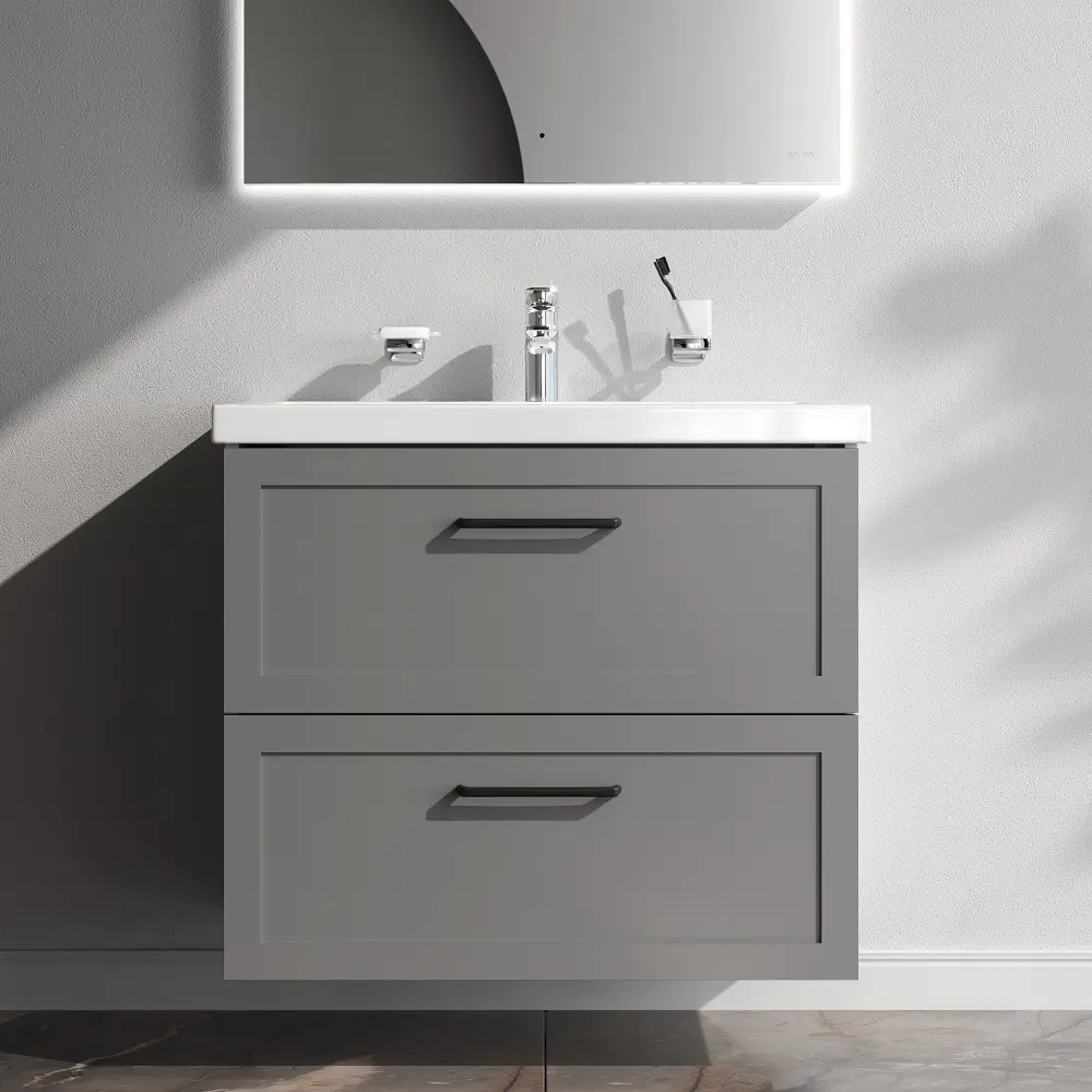 Комплект фасадов для тумбы AM.PM Force M9FFFM0802GM 33x76.5 см МДФ цвет серый 2 шт STLM-2053389 - Вид №1