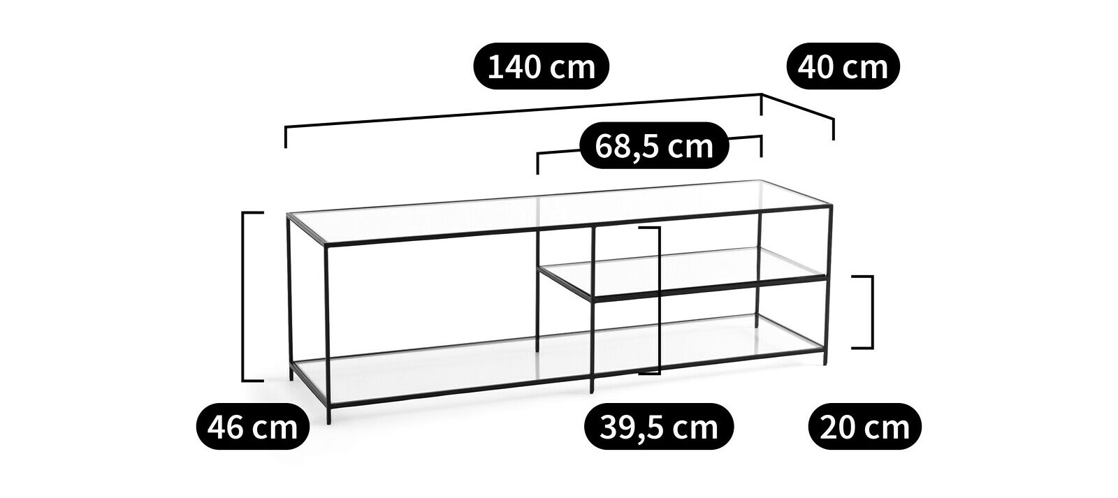 Металлический шкаф для телевизора AMPM Romy ARCH-00017604 - Вид №2