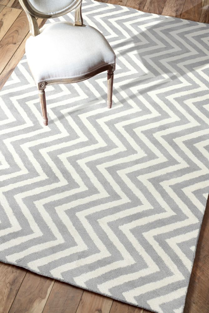Ковер Zig Zag серый 120х180 DOLLY CAPRETS ДИЗАЙНЕРСКИЕ, ЗИГ ЗАГ 015198 Белый;серый  - Вид №1