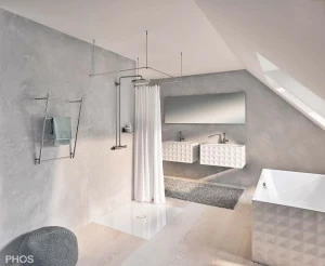 DSU1700-750F Карниз для душевой занавески U-образной формы, различных размеров, для крепления к потолку PHOS