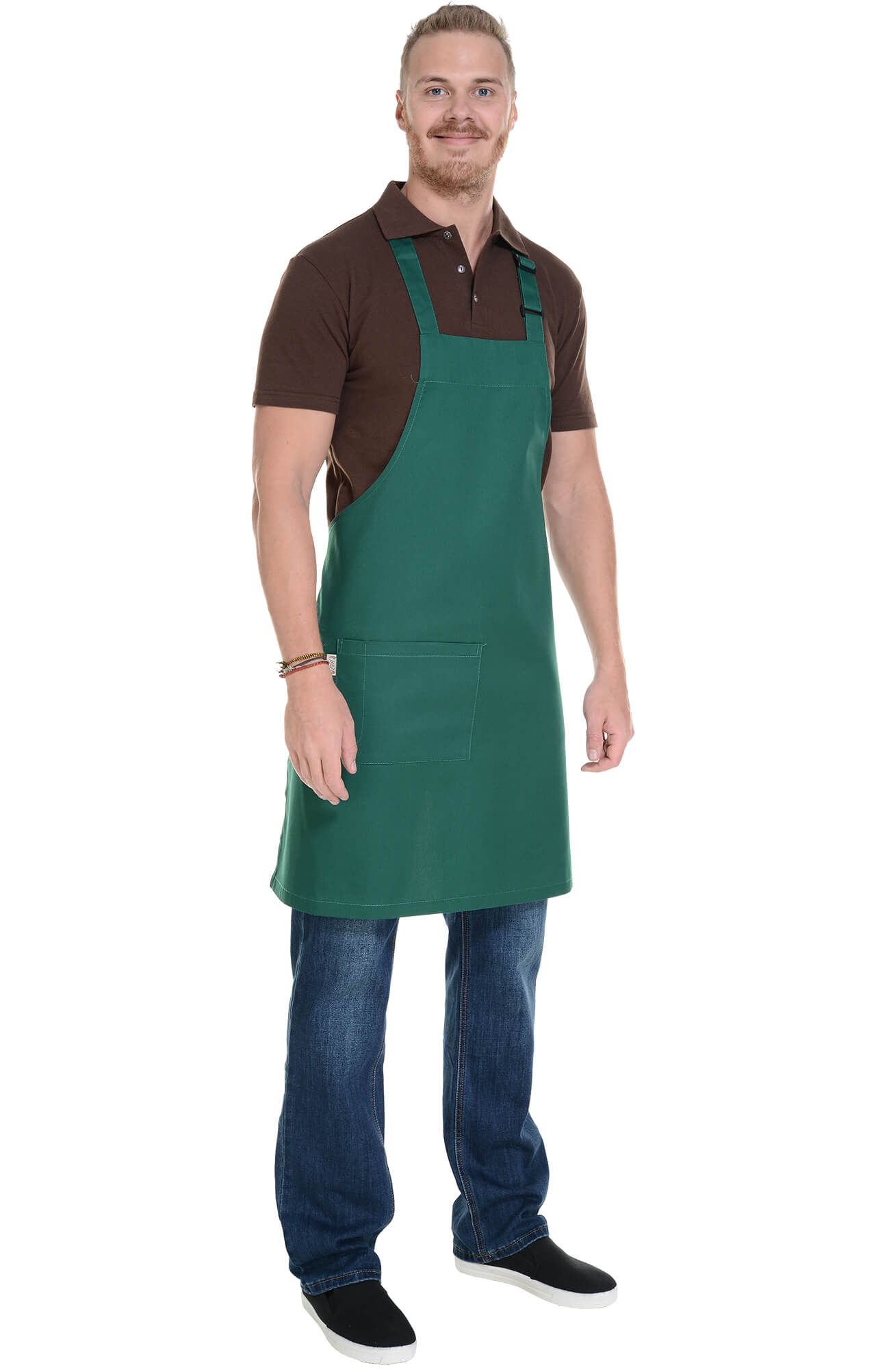 60127 Фартук с нагрудником dark green (темно-зеленый) HORECA  Одежда для официантов  размер  - Вид №8