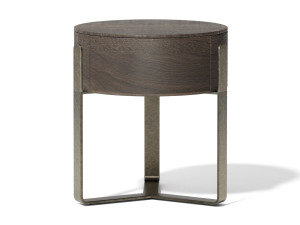 Деревянная круглая тумбочка с ящиками