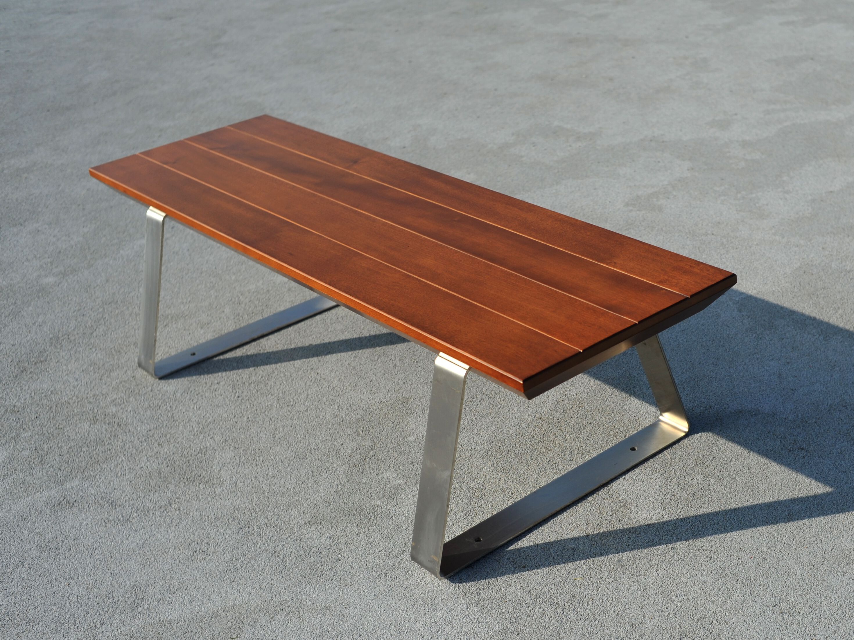 Стальная и деревянная скамья без спинки Viscio Urban Design ARCH-00036609 - Вид №7