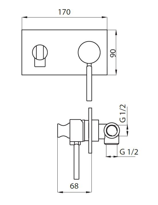 Смеситель с гигиеническим душем однорычажный Cezares APHRODITE-DIF-01-Bi - Вид №1