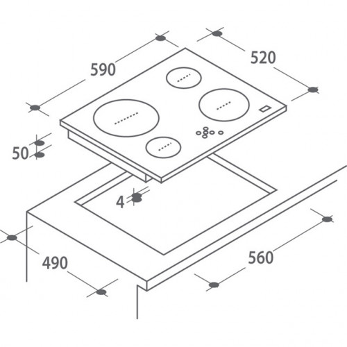 1242235 Электрическая варочная поверхность Candy CH64DVT STDN-0116155 - Вид №4