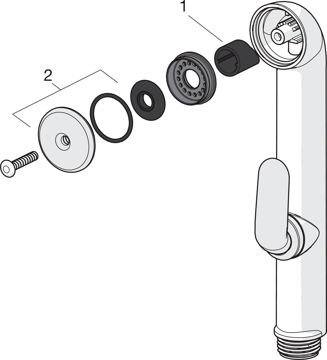 Oras 242050 Ручной душ 242050  Хром  - Вид №4