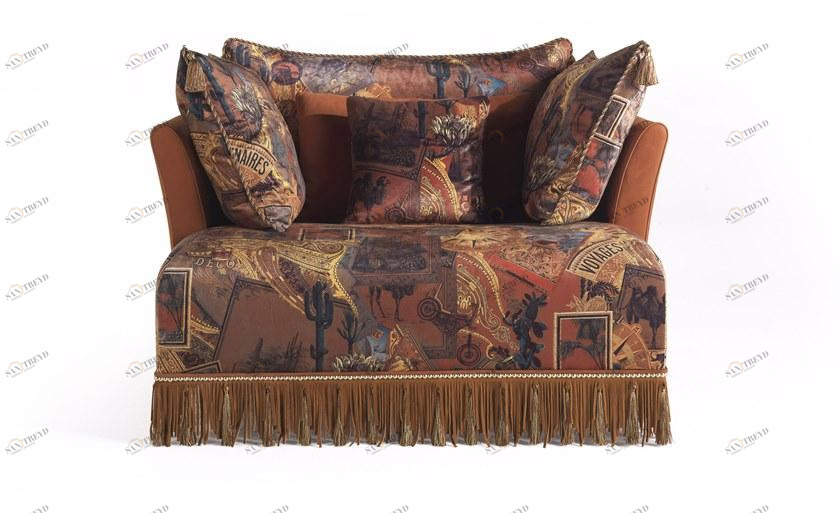 ETRO Home Interiors Кресло с обивкой из ткани с подлокотниками Mauritania E.mau.221.a