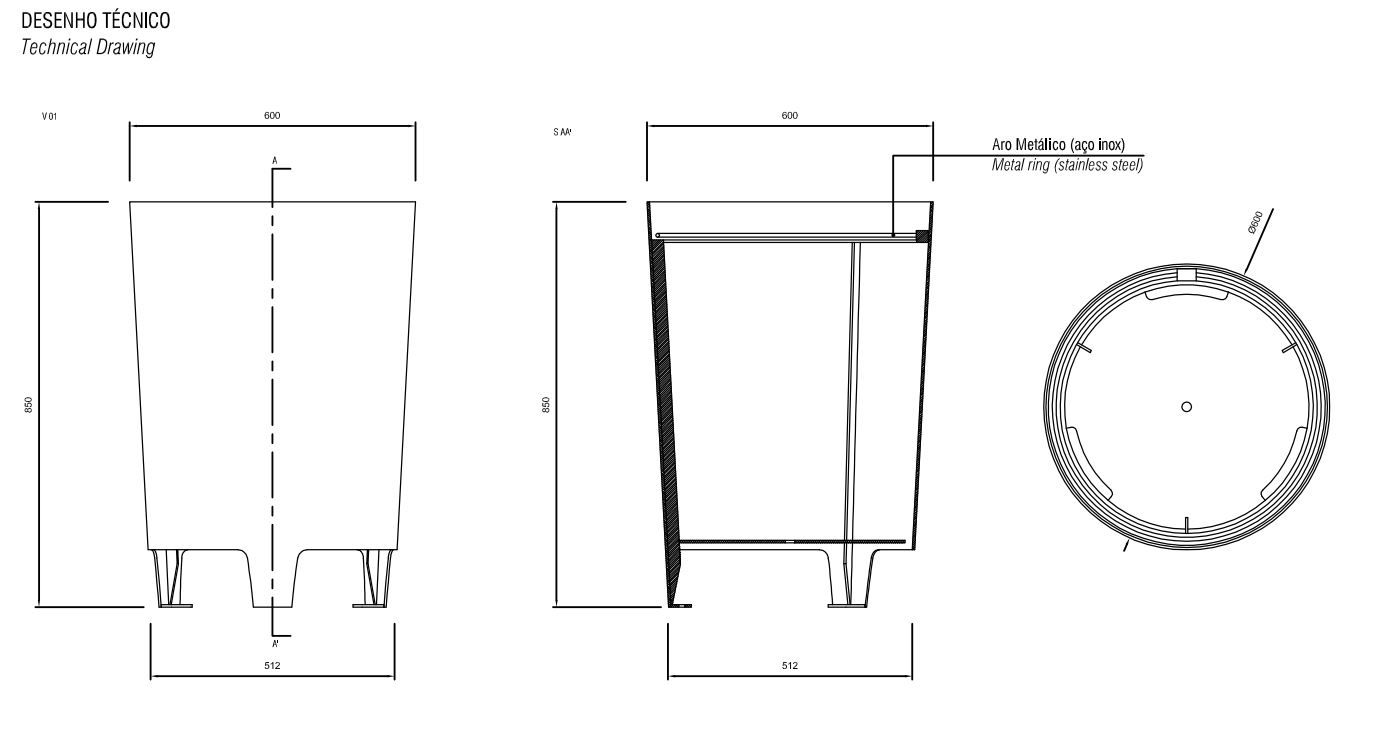 Наружная стальная стойка для мусора amop Lugarcomum ARCH-00063139 - Вид №1