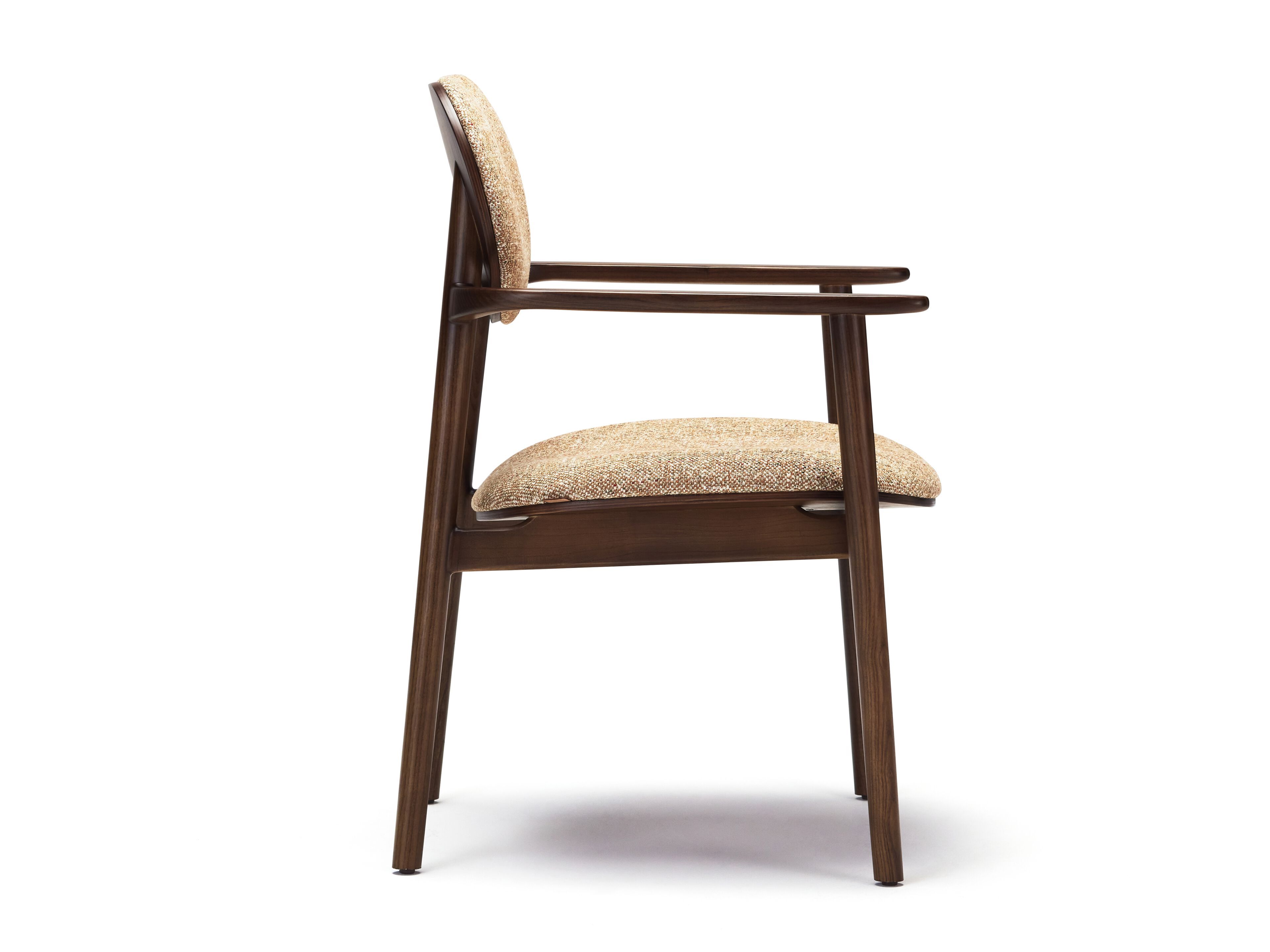 Стул из ясеня и ткани с подлокотниками Papell Design Zoe ARCH-00088685 - Вид №2