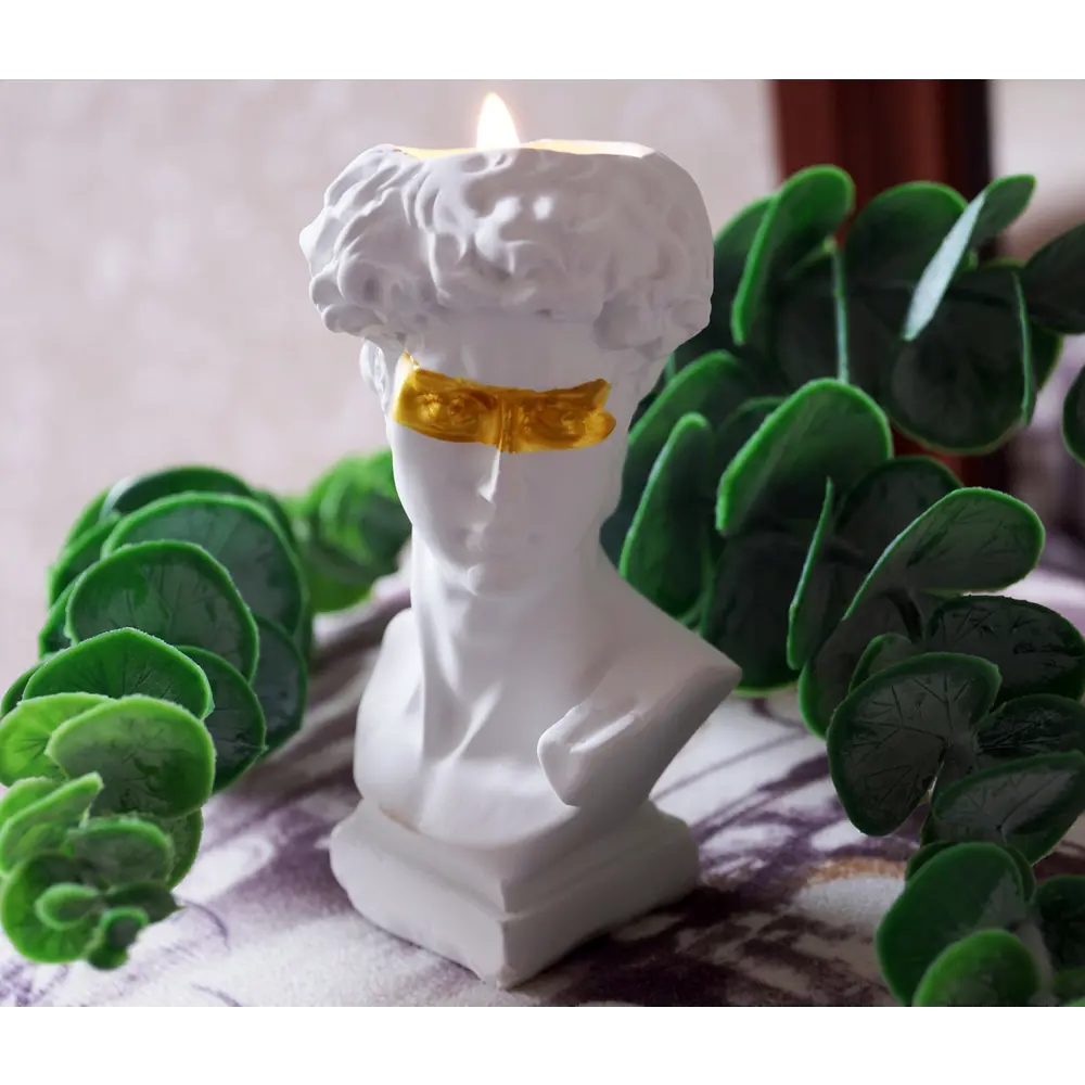 Свеча в гипсе Давид бело-золотая 11.5 см EVIS STLM-2061983 - Вид №3