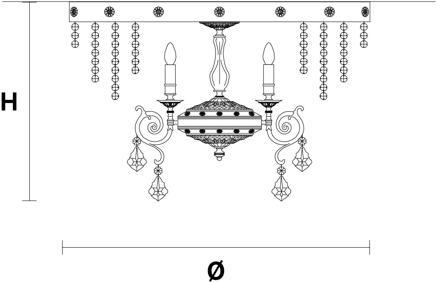 Masiero Потолочный светильник из латуни с кристаллами Odessa sun-id-1396946 - Вид №2