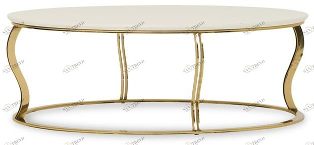 Enza Home Низкий круглый журнальный столик из мдф и металла Angel sun-id-1475131