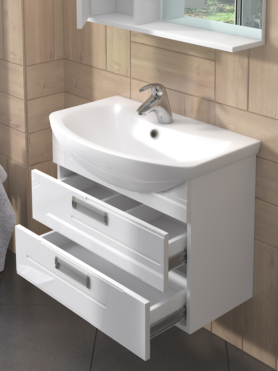 Тумба Diana 2-600 подвесная (под ум Балтика)610⨉450⨉560 мм белый Santreyd sun-id-665241 - Вид №1