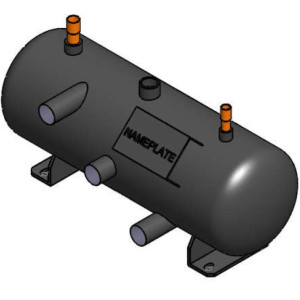 ACAC75015 Жидкостной ресивер воздушного конденсатора, 20л, R410A, диаметр 219 мм, длина 640 мм, с нагревателем Schneider Electric