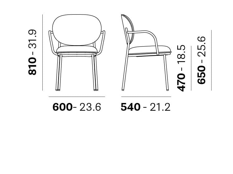 Мягкий тканевый стул с подлокотниками Pedrali Stiel ARCH-00085183 - Вид №6