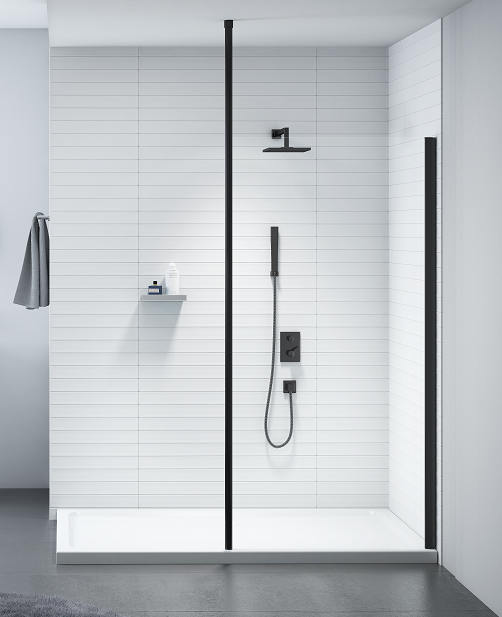 Душевая перегородка BLKSW1100 Merlyn Black Черный - Вид №1