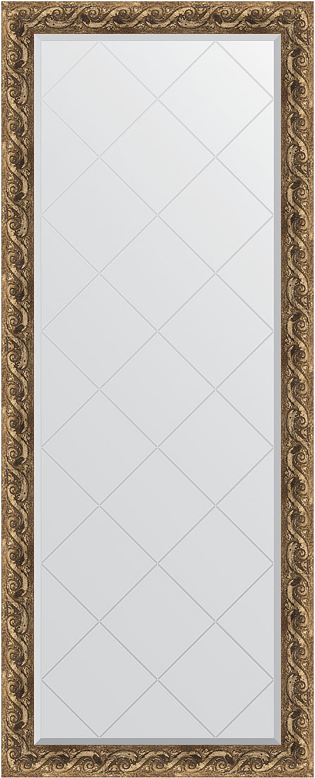 BY 6311 Зеркало напольное с гравировкой в багетной раме - фреска 84 mm EVOFORM Exclusive-G floor